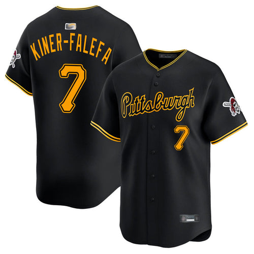 P.Pirates #7 Isiah Kiner-Falefa Player Black Home Limited Baseball Jerseys baseball jersey product view 1