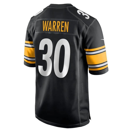#30 Jaylen Warren Player P.Steelers Black Game Football Jerseys football jersey product view 1