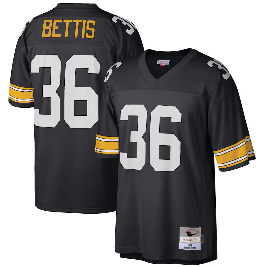 P.Steelers #36 Jerome Bettis Player Mitchell & Ness Black 1996 Retired Replica Football Jerseys football jersey product view 1