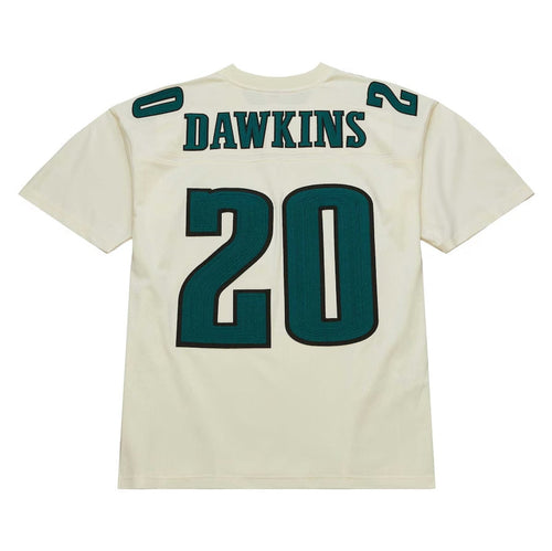 P.Eagles #20 Brian Dawkins Mitchell & Ness Chainstitch Legacy Player Jersey - Cream Stitched American Football Jerseys football jersey product view 1