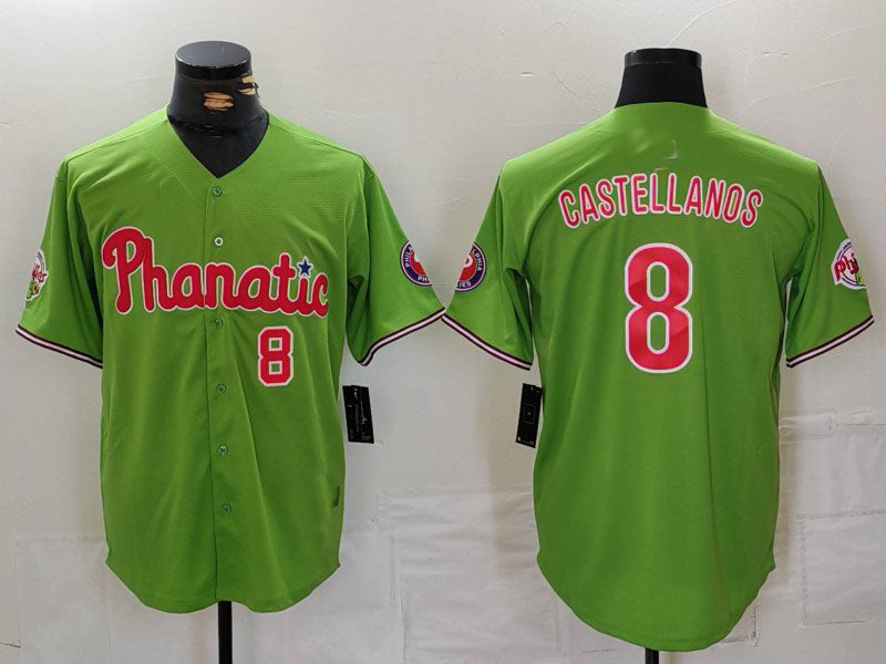 P.Phillies #8 Nick Castellanos Green With Patch Stitched Cool Base Player Baseball Jerseys baseball jersey product view 1