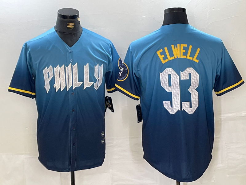 P.Phillies #93 Jason Elwell Player Blue City Connect Limited Stitched Baseball Jerseys baseball jersey product view 1