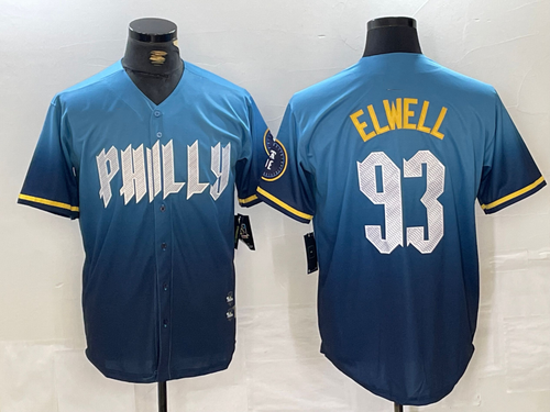 P.Phillies #93 Jason Elwell Player Blue City Connect Limited Stitched Baseball Jerseys baseball jersey product view 1
