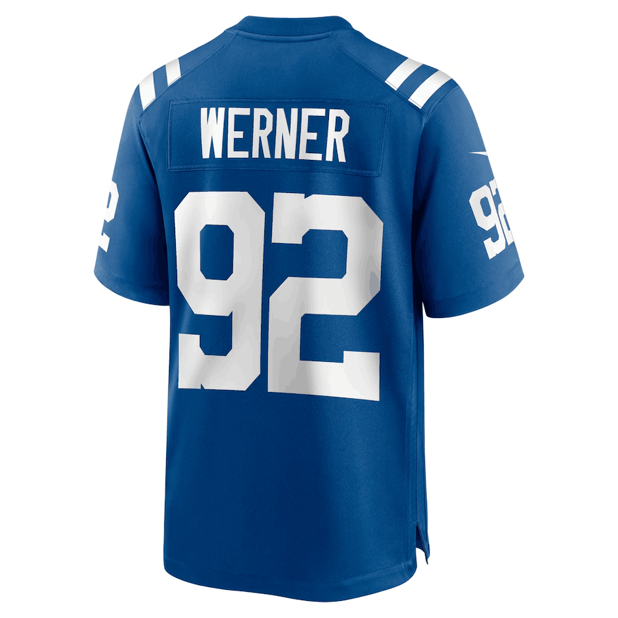 IN.Colts #92 Bjoern Werner Player Royal Game Football Jerseys football jersey product view 1