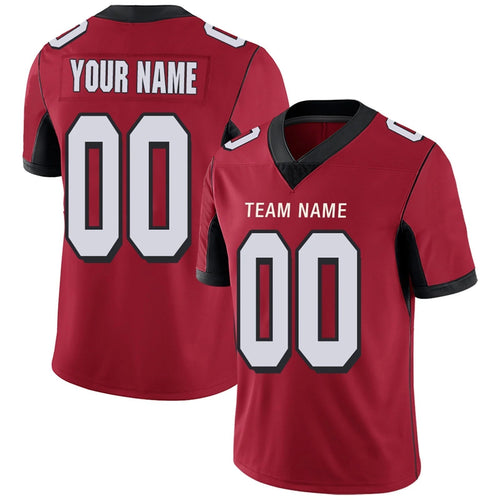 Custom A.Falcons Red Personalized Design Your Own Name and Number for Men Women Youth Jerseys football jersey product view 1