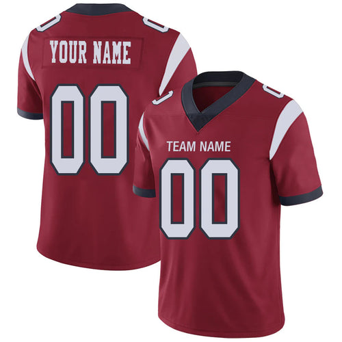 Custom H.Texans Red Personalized Design Your Own Name and Number for Men Women Youth Jerseys football jersey product view 1
