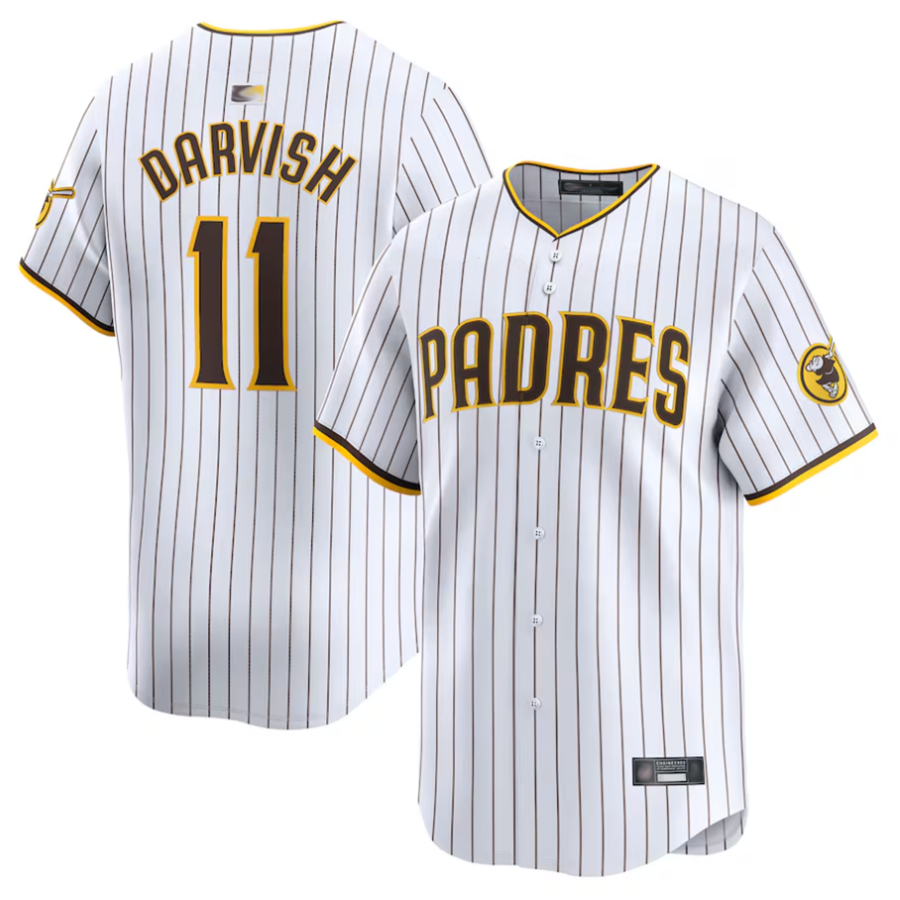 S.Diego Padres #11 Yu Darvish Player White Home Limited Baseball Jerseys baseball jersey product view 1