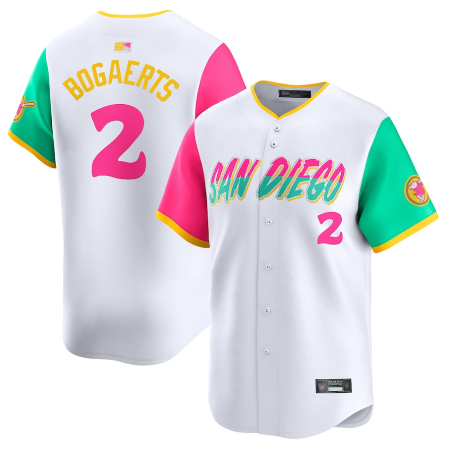 S.Diego Padres #2 Xander Bogaerts Player White City Connect Limited Baseball Jerseys baseball jersey product view 1