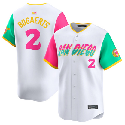 S.Diego Padres #2 Xander Bogaerts Player White City Connect Limited Baseball Jerseys baseball jersey product view 1