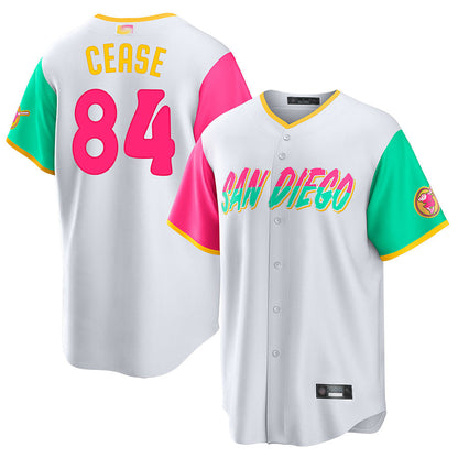 S.Diego Padres #84 Dylan Cease Player White City Connect Baseball Jerseys baseball jersey product view 1