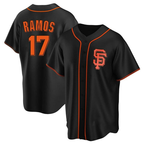 S.Francisco Giants #17 Heliot Ramos Player Black Game Replica Baseball Jerseys baseball jersey product view 1