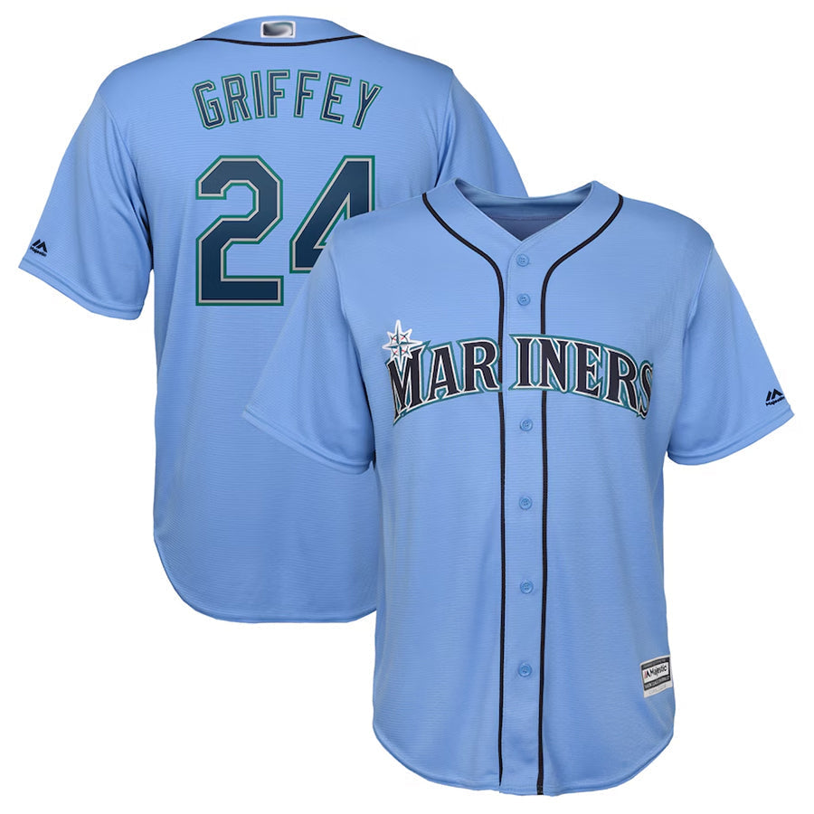 S.Mariners #24 Ken Griffey Jr. Player Light Blue Cool Base Replica Bsseball Jerseys baseball jersey product view 1