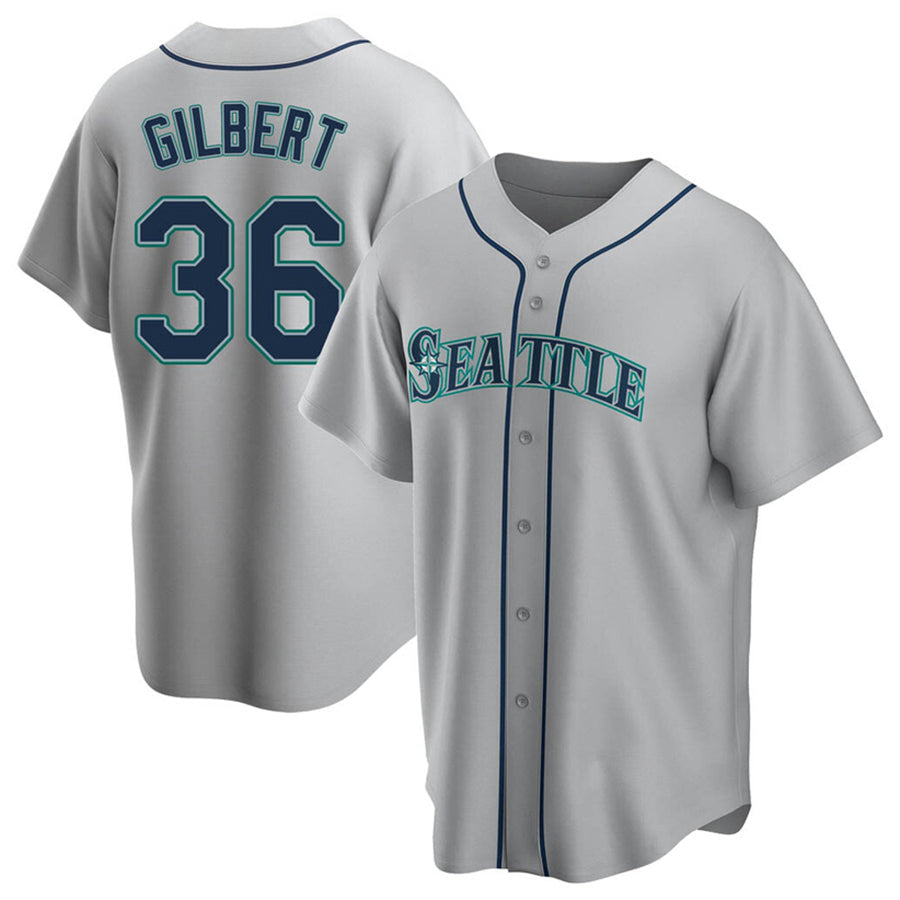 S.Mariners #36 Logan Gilbert Player Gray Replica Baseball Jerseys baseball jersey product view 1