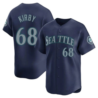 S.Mariners #68 George Kirby Player Navy Home Limited Baseball Jerseys baseball jersey product view 1