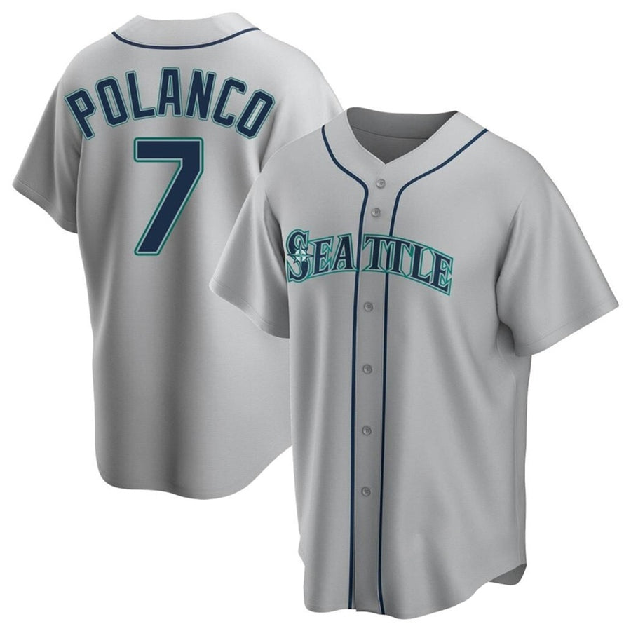 S.Mariners #7 Jorge Polanco Player Gray Replica Game Baseball Jerseys baseball jersey product view 1