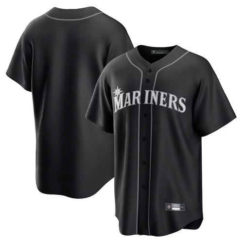 S.Mariners Blank Player Black Lights Out Replica Baseball Jerseys baseball jersey product view 1