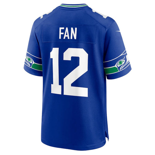 S.Seahawks #12s FAN Royal Throwback Player Game Stitched American Football Jerseys football jersey product view 1