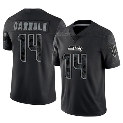 S.Seahawks #14 Sam Darnold Player Black RFLCTV Limited Football Jerseys football jersey product view 1