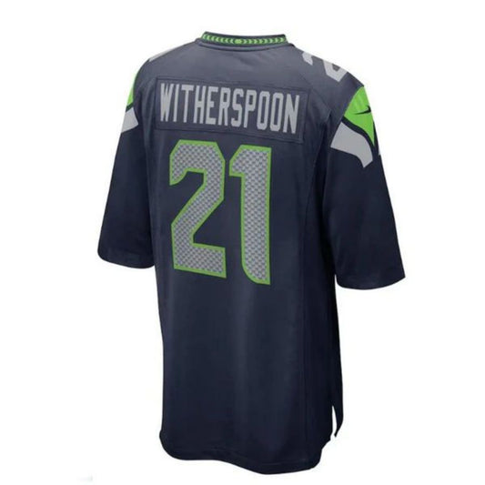 #21 Devon Witherspoon Player S.Seahawks Navy Game Football Jerseys football jersey product view 1