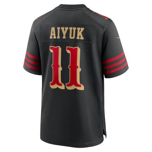 SF.49ers #11 Brandon Aiyuk Player Rivalries Collection Black Game Football Jerseys football jersey product view 1