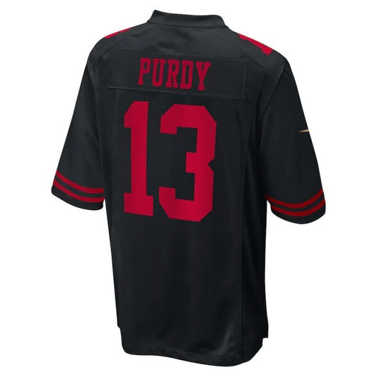 #13 Brock Purdy Playre SF.49ers Black Fashion Game Football Jerseys football jersey product view 1