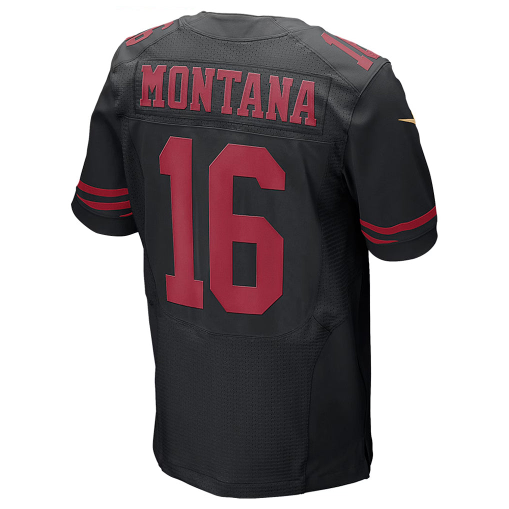 SF.49ers #16 Joe Montana Player Black Game Football Jerseys football jersey product view 1