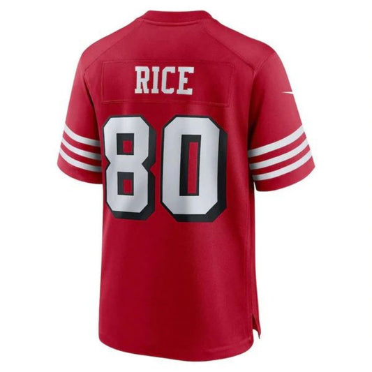 #80 Jerry Rice Player SF.49ers Scarlet Alternate Game Football Jerseys football jersey product view 1