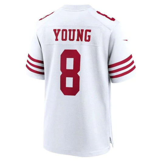 #8 Steve Young Player SF.49ers White Game Football Jerseys football jersey product view 1