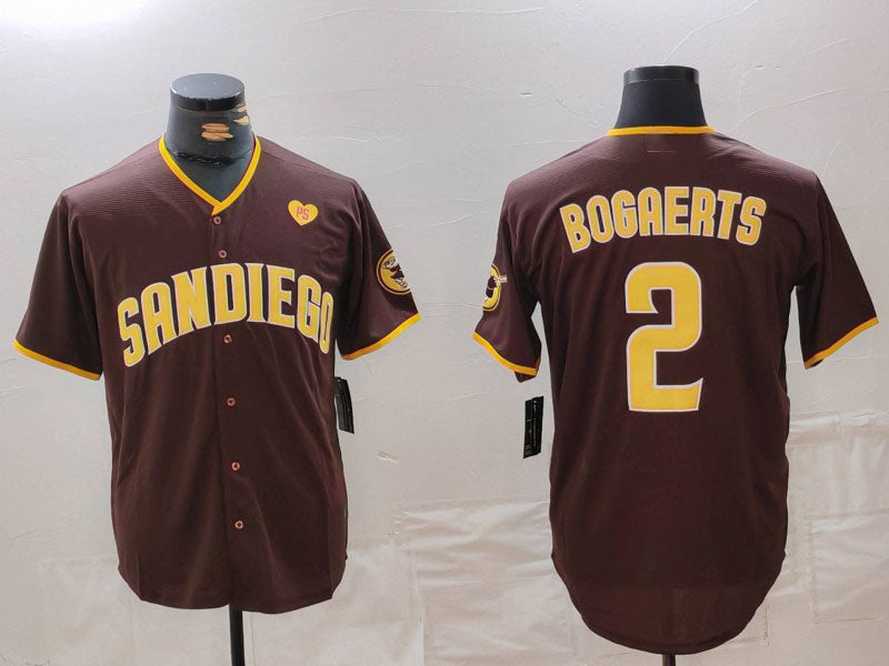 S.Diego Padres #2 Xander Bogaerts Brown Player Jersey With PS Patch Cool Base Stitched Baseball Jerseys baseball jersey product view 1
