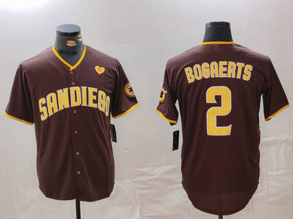 S.Diego Padres #2 Xander Bogaerts Brown Player Jersey With PS Patch Cool Base Stitched Baseball Jerseys baseball jersey product view 1
