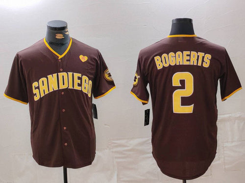 S.Diego Padres #2 Xander Bogaerts Brown Player Jersey With PS Patch Cool Base Stitched Baseball Jerseys baseball jersey product view 1