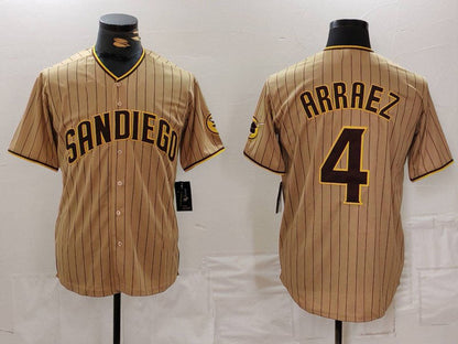 S.Diego Padres #4 Luis Arraez Player Jersey Tan Cool Base Stitched Baseball Jerseys baseball jersey product view 1