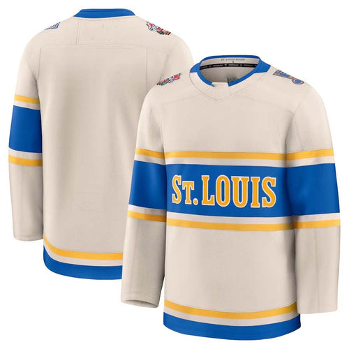St.L.Blues Supporters Winter Blank Player Game Jersey - Cream Stitched American Hockey Jerseys hockey jersey product view 1