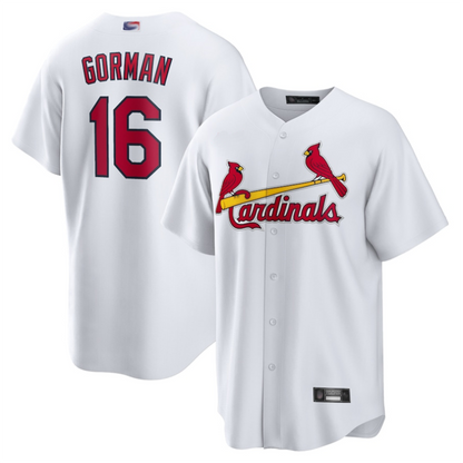 St.Louis Cardinals #16 Nolan Gorman Player White Home Replica Baseball Jerseys baseball jersey product view 1