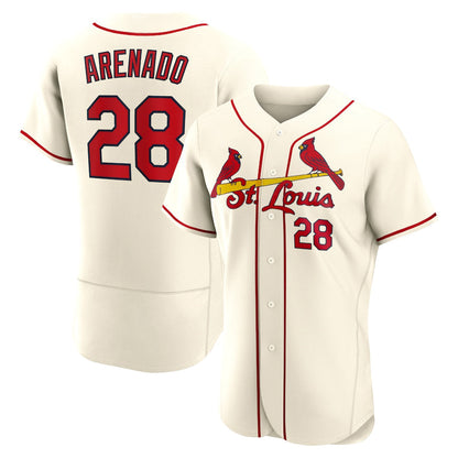 St.Louis Cardinals #28 Nolan Arenado Player Cream Team Baseball Jerseys baseball jersey product view 1