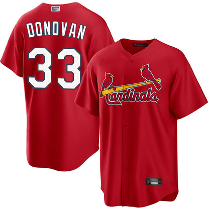 St.Louis Cardinals #33 Brendan Donovan Player Red Replica Baseball Jerseys baseball jersey product view 1