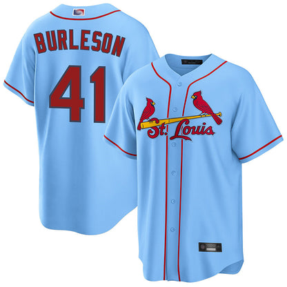 St.Louis Cardinals #41 Alec Burleson Player Light Blue Replica Home Baseball Jerseys baseball jersey product view 1