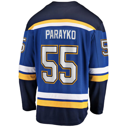 St. L.Blues #55 Colton Parayko Player Supporters Home Breakaway Blue Hockey Jerseys hockey jersey product view 1