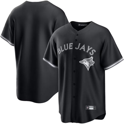 T.Blue Jays Blank Player Black Lights Out Replica Baseball Jerseys baseball jersey product view 1