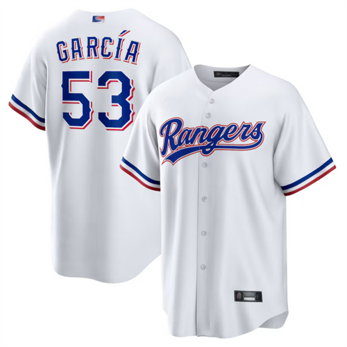 T.Rangers #53 Adolis Garcia Player White Home Replica Baseball Jerseys baseball jersey product view 1