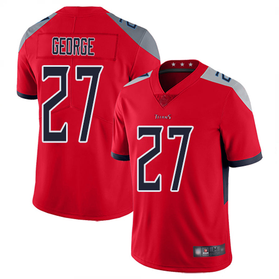 T.Titans #27 Eddie George Player Red Vapor Limited Football Jerseys football jersey product view 1