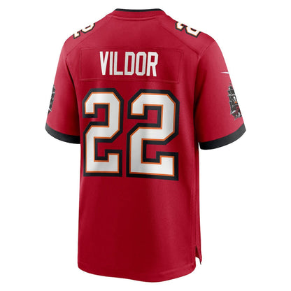 TB.Buccaneers #22 Kindle Vildor Player Red Home Game Football Jerseys football jersey product view 1