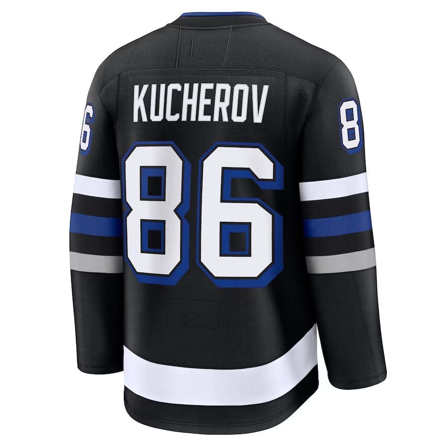TB.Lightning #86 Nikita Kucherov Supporters Player Game Jersey - Black Stitched American Hockey Jerseys hockey jersey product view 1