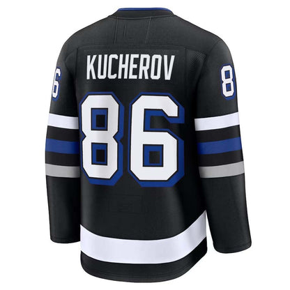 TB.Lightning #86 Nikita Kucherov Supporters Player Game Jersey - Black Stitched American Hockey Jerseys hockey jersey product view 1