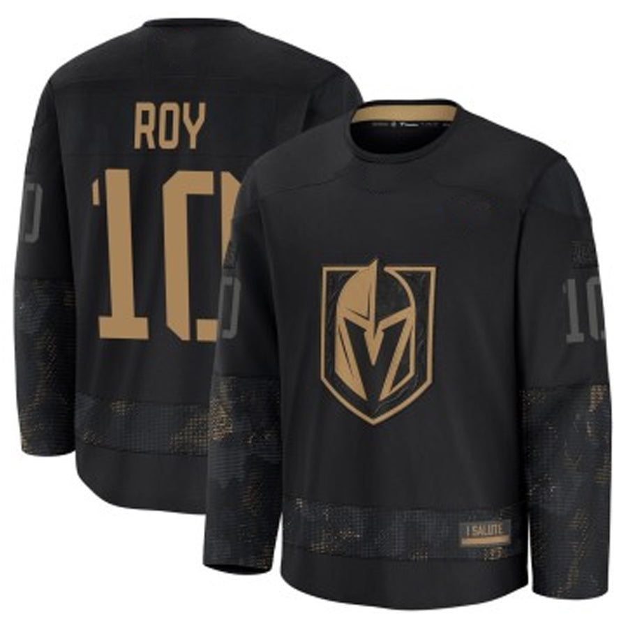 V.Golden Knights #10 Nicolas Roy Player Black Military Appreciation Hockey Jerseys hockey jersey product view 1