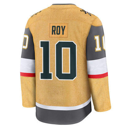V.Golden Knights #10 Nicolas Roy Player Supporters Home Breakaway Gold Hockey Jerseys hockey jersey product view 1