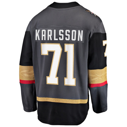 V.Golden Knights #71 William Karlsson Player Supporters Gray Home Premier Breakaway Hockey Jerseys hockey jersey product view 1