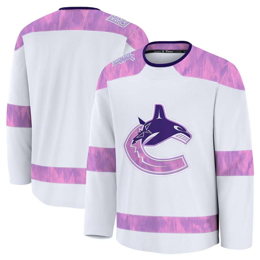 V.Canucks Supporters Blank Player Game Hockey Jersey - White Stitched American Hockey Jerseys hockey jersey product view 1