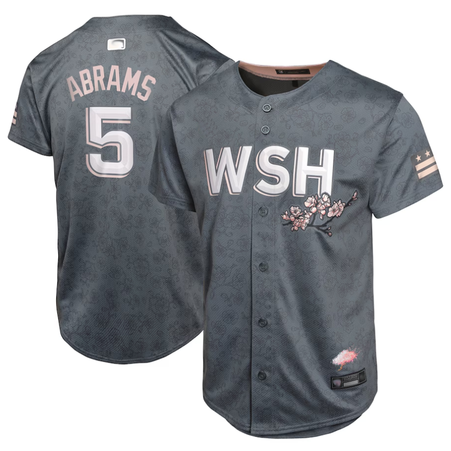 W.Nationals #5 C.J. Abrams Player Charcoal City Connect Limited Baseball Jerseys baseball jersey product view 1