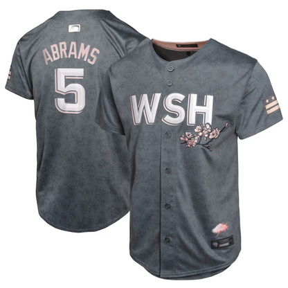 W.Nationals #5 C.J. Abrams Player Charcoal City Connect Limited Baseball Jerseys baseball jersey product view 1